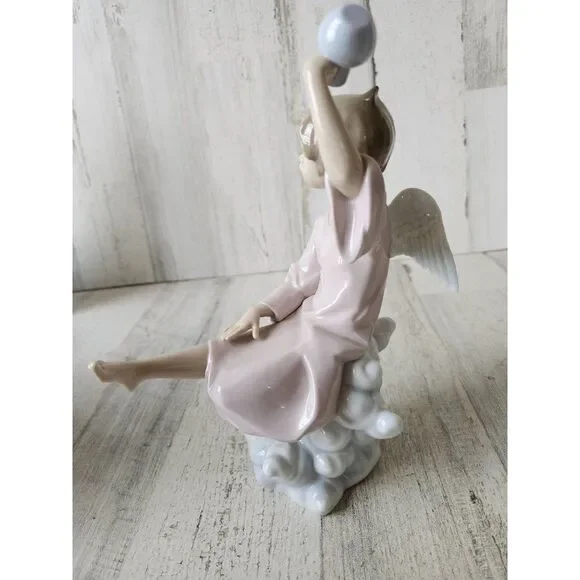 Lladro summer‎ Angel 6148 boy Angel Cherub vase memorial figurine